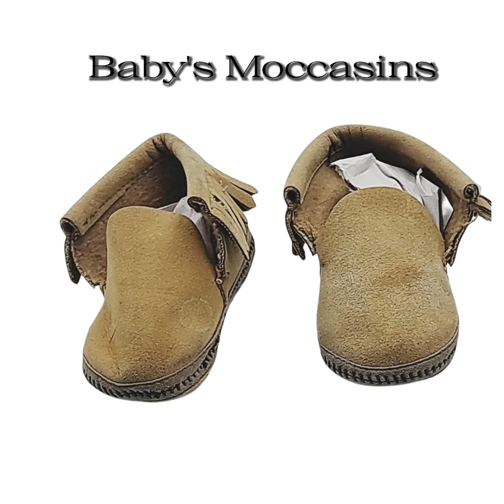 Tan Baby Moccasins. Size 0. Made in Japan